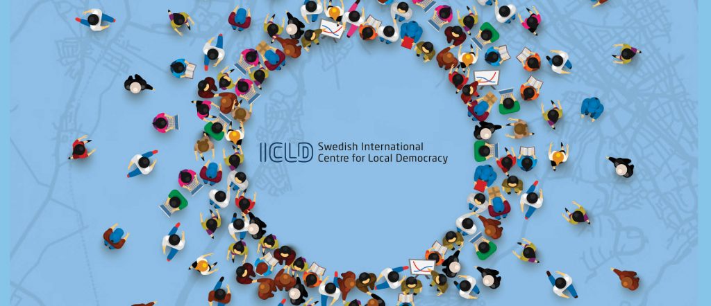 image of an infographic of people forming a circle with the ICLD logo in the middle and a blue background